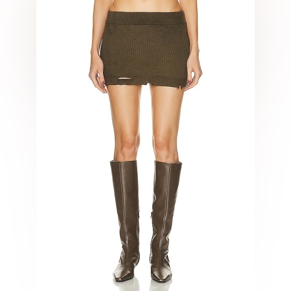 SER.O.YA Women’s Alora Cotton Knit Distressed Mini Skirt Size XXS in Fort Greene